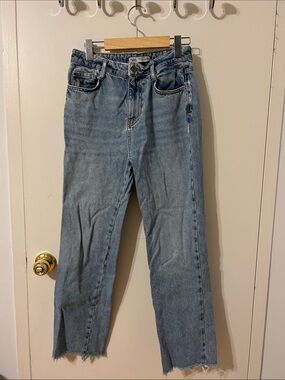 Zara Washed Blue Straight-Leg Jeans